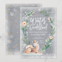 Winter ONEderland Bloemen Zilveren Bos Verjaardag