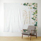 Winter Onederland Bloemensneeuwvlokken achtergrond Wandkleed (In Situ (horizontaal))