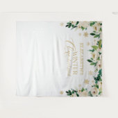 Winter Onederland Bloemensneeuwvlokken achtergrond Wandkleed (Voorkant (horizontaal))