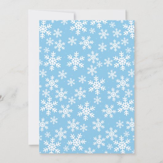 Winter Onederland Blue Boy 1e verjaardag uitnodigi Kaart (Achterkant)