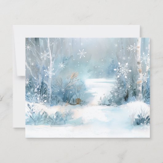 Winter Onederland Blue First Bday Photo Invitation (Achterkant)