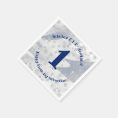 Winter ONEderland Blue First Birthday Snowflakes Servet (Hoek)