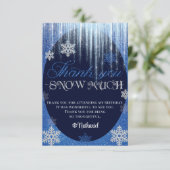 Winter ONEderland Blue Flat Hartelijk dank Bedankkaart (Staand voorkant)