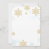 Winter Onederland Blue Gold Snowflake Birthday Kaart (Achterkant)