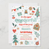 Winter ONEderland Blue Kerstmis feestdag Kaart (Voorkant)