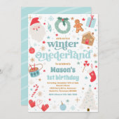 Winter ONEderland Blue Kerstmis feestdag Kaart (Voorkant / Achterkant)