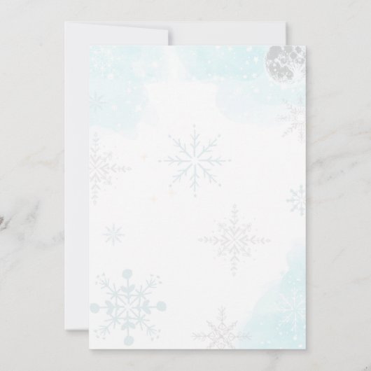 Winter Onederland Blue Polar Beer Birthday Kaart (Achterkant)