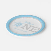 Winter ONEderland Blue Silver 1st Birthday Papieren Bordje (Gekanteld)