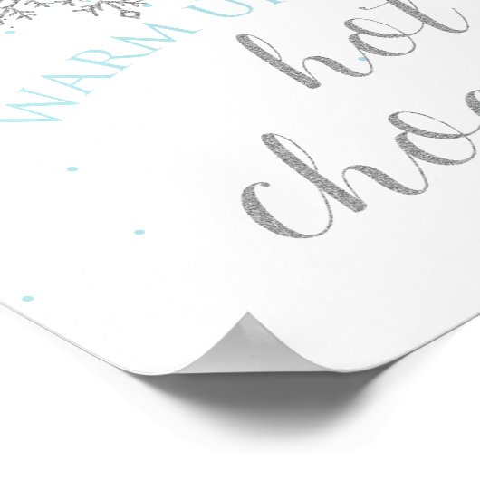Winter Onederland Blue + Silver Hot Chocolate Bar Poster (Hoek)