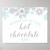 Winter Onederland Blue + Silver Hot Chocolate Bar Poster (Voorkant)