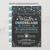 Winter ONEderland Blue Silver Snowflakes Verjaarda Kaart (Voorkant / Achterkant)