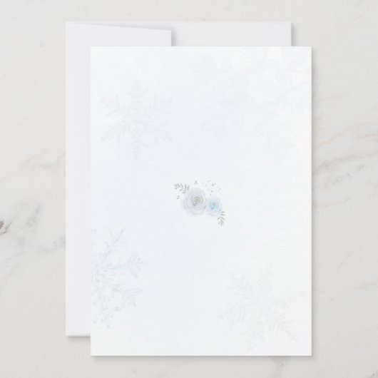 Winter ONEderland Blue Snowflake 1e Uitnodiging (Achterkant)