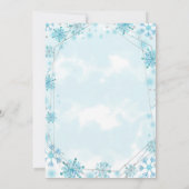 Winter Onederland Blue Snowflake Birthday Kaart (Achterkant)