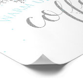 Winter Onederland blue Snowflake Coffee Sign Poster (Hoek)