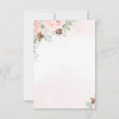 Winter onederland blush roze verjaardag dank u kaart (Achterkant)