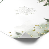 Winter Onederland Bos 1e Verjaardag Tafelnummer Poster (Hoek)