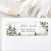 Winter Onederland Bos Eerste Verjaardag Adres Etiket (Insitu)