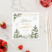 Winter Onederland Bos Eerste Verjaardag Papier Servet (Insitu)