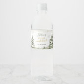 Winter Onederland Bos Eerste Verjaardag Waterfles Etiket (Voorkant)