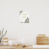 Winter Onederland Bos Verjaardag snoepjes traktati Poster (Keuken)