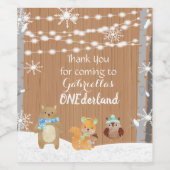 Winter ONEderland Bosdieren Wijnlabel Wijn Etiket (Enkel label)