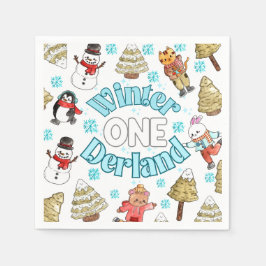 Winter onederland bosfeest Papieren servet