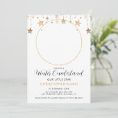 Winter ONEderland Boy 1st Birthday Kaart (Staand voorkant)