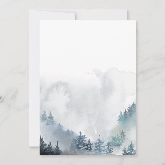 Winter ONEderland Boy 1st Birthday Mountain Kaart (Achterkant)