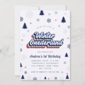 Winter Onederland Boy 1st Birthday Uitnodiging (Voorkant)