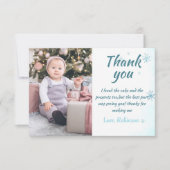 Winter Onederland Boy Dank u Kaart met Foto (Voorkant)