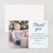 Winter Onederland Boy Dank u Kaart met Foto (Voorkant / Achterkant)