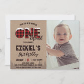 Winter ONEderland Buffalo Play Birthday Foto Kaart (Voorkant)