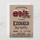 Winter ONEderland Buffalo Play Birthday Party Kaart (Voorkant)