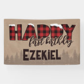 Winter ONEderland Buffalo Play Happy Birthday Spandoek (Horizontaal)