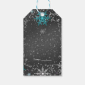 Winter ONEderland Chalk Blauwgroen & Paarse Custom Cadeaulabel (Achterkant)