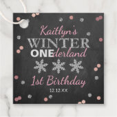 Winter ONEderland Chalkboard 1st verjaardag Bedankjes Labels (Voorkant)