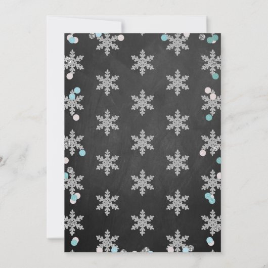 Winter ONEderland Chalkboard 1st verjaardag Kaart (Achterkant)