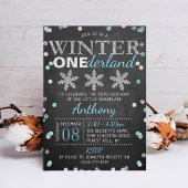 Winter ONEderland Chalkboard 1st verjaardag Kaart