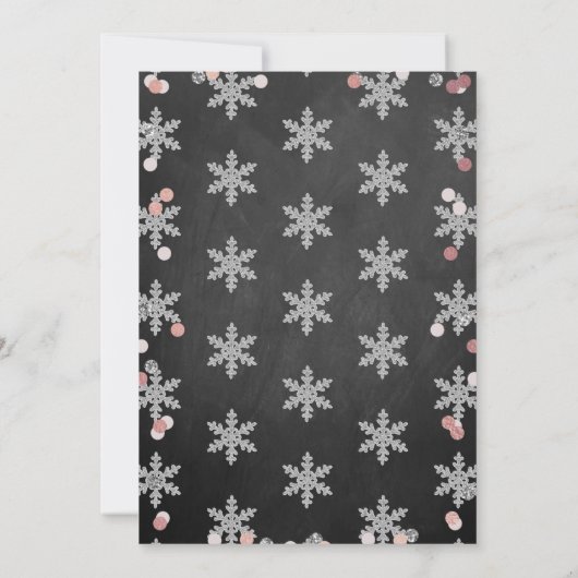 Winter ONEderland Chalkboard 1st verjaardag Kaart (Achterkant)