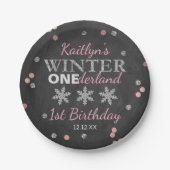 Winter ONEderland Chalkboard 1st verjaardag Papieren Bordje (Voorkant)
