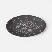 Winter ONEderland Chalkboard 1st verjaardag Papieren Bordje (Gekanteld)