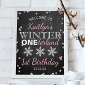 Winter ONEderland Chalkboard 1st verjaardag Poster