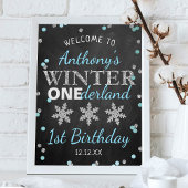 Winter ONEderland Chalkboard 1st verjaardag Poster