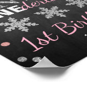 Winter ONEderland Chalkboard 1st verjaardag Poster (Hoek)
