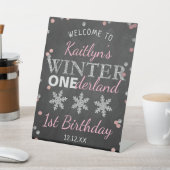 Winter ONEderland Chalkboard 1st verjaardag Reclamebord Met Voetstuk (Insitu)