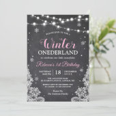 Winter ONEderland Chalkboard Baby eerste verjaarda Kaart (Staand voorkant)