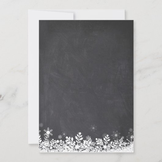 Winter ONEderland Chalkboard Baby eerste verjaarda Kaart (Achterkant)