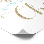 Winter Onederland Chili Bar Sign Blue Snowflakes Poster (Hoek)