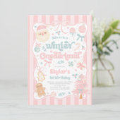 Winter Onederland Christmas Coquette Bow Birthday Kaart (Staand voorkant)
