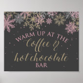 Winter Onederland Coffee en Hot Chocolate Sign Poster (Voorkant)